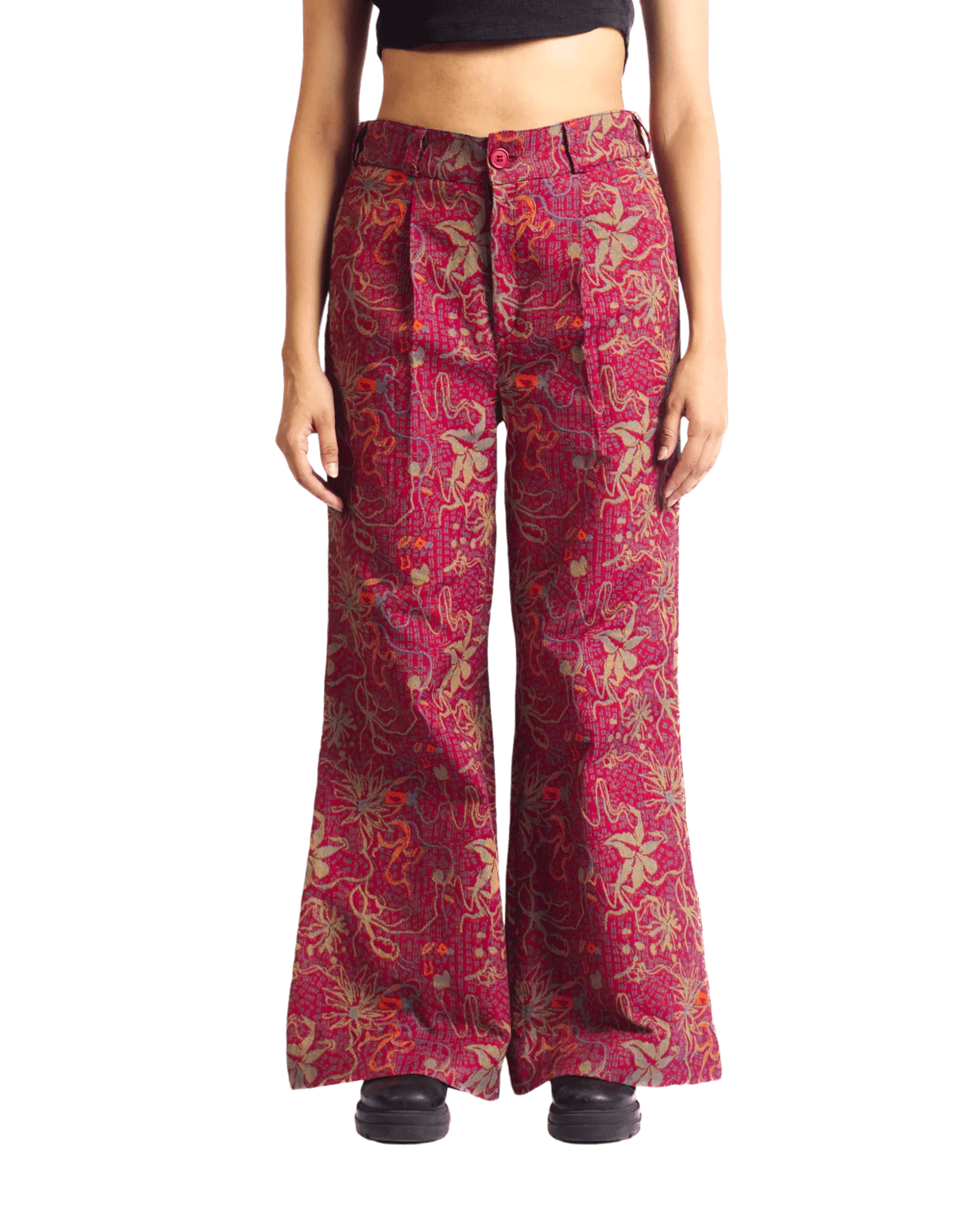 "TANGERINE" JACQUARD WOVEN TROUSERS