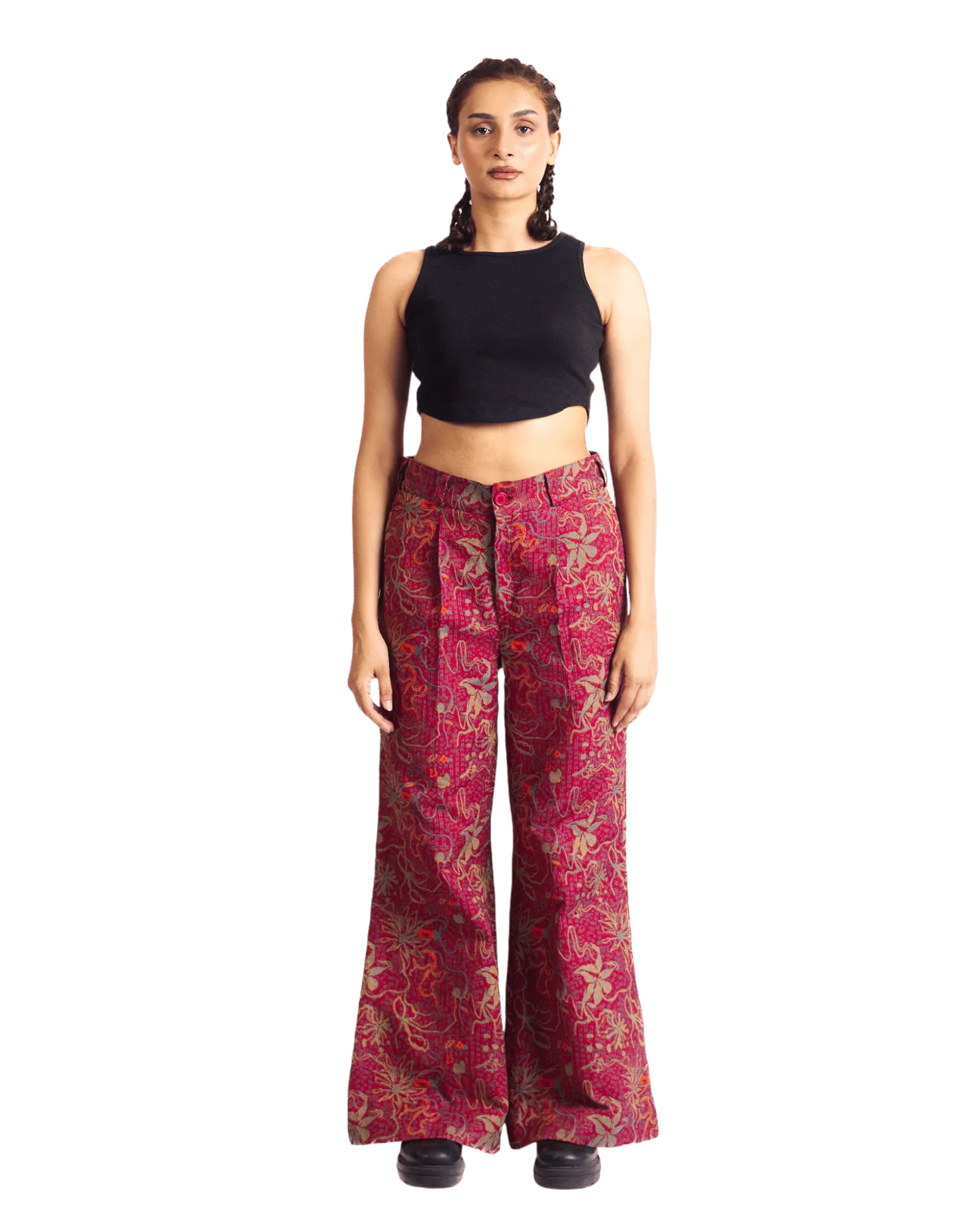 "TANGERINE" JACQUARD WOVEN TROUSERS