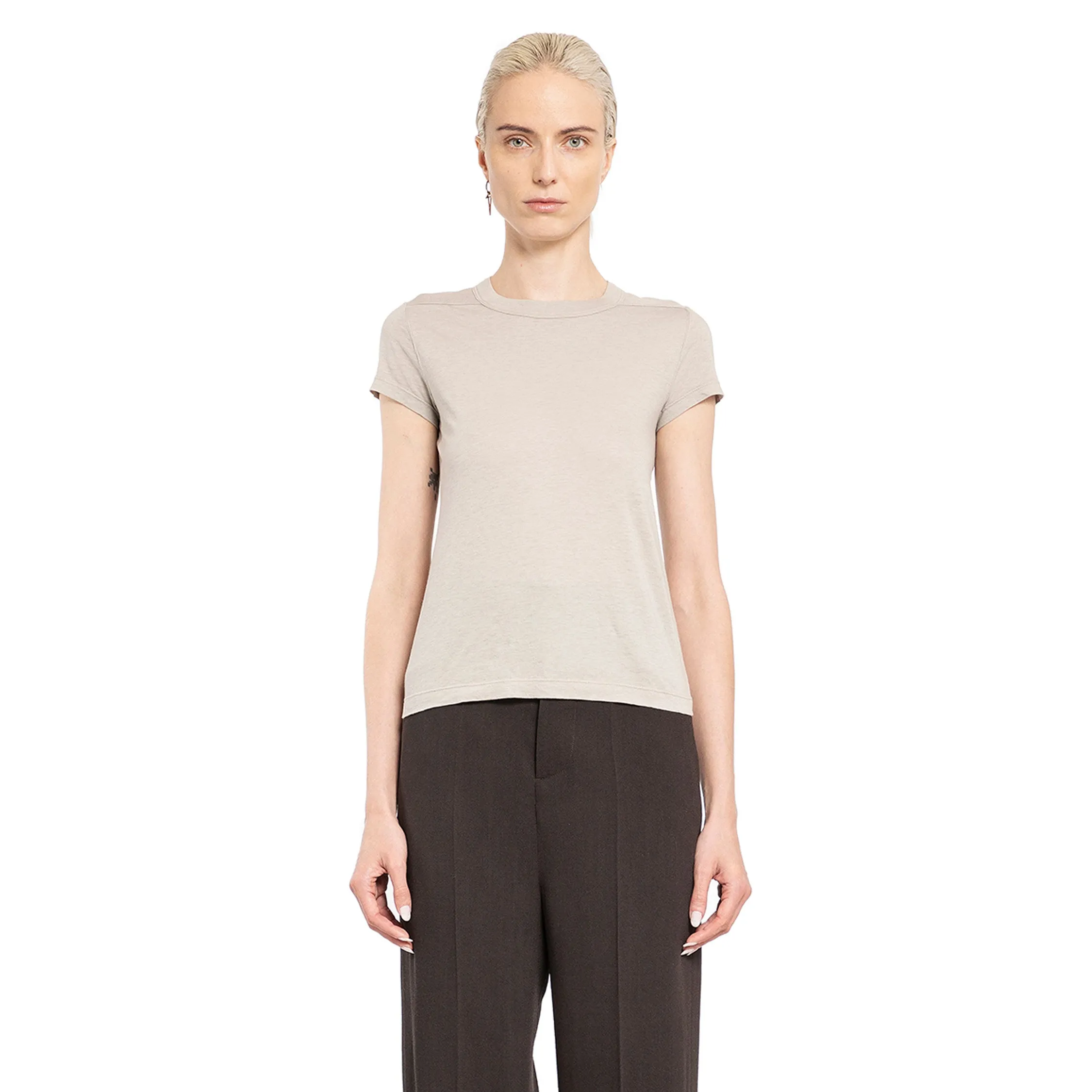 RICK OWENS WOMAN GREY T-SHIRTS & TANK TOPS