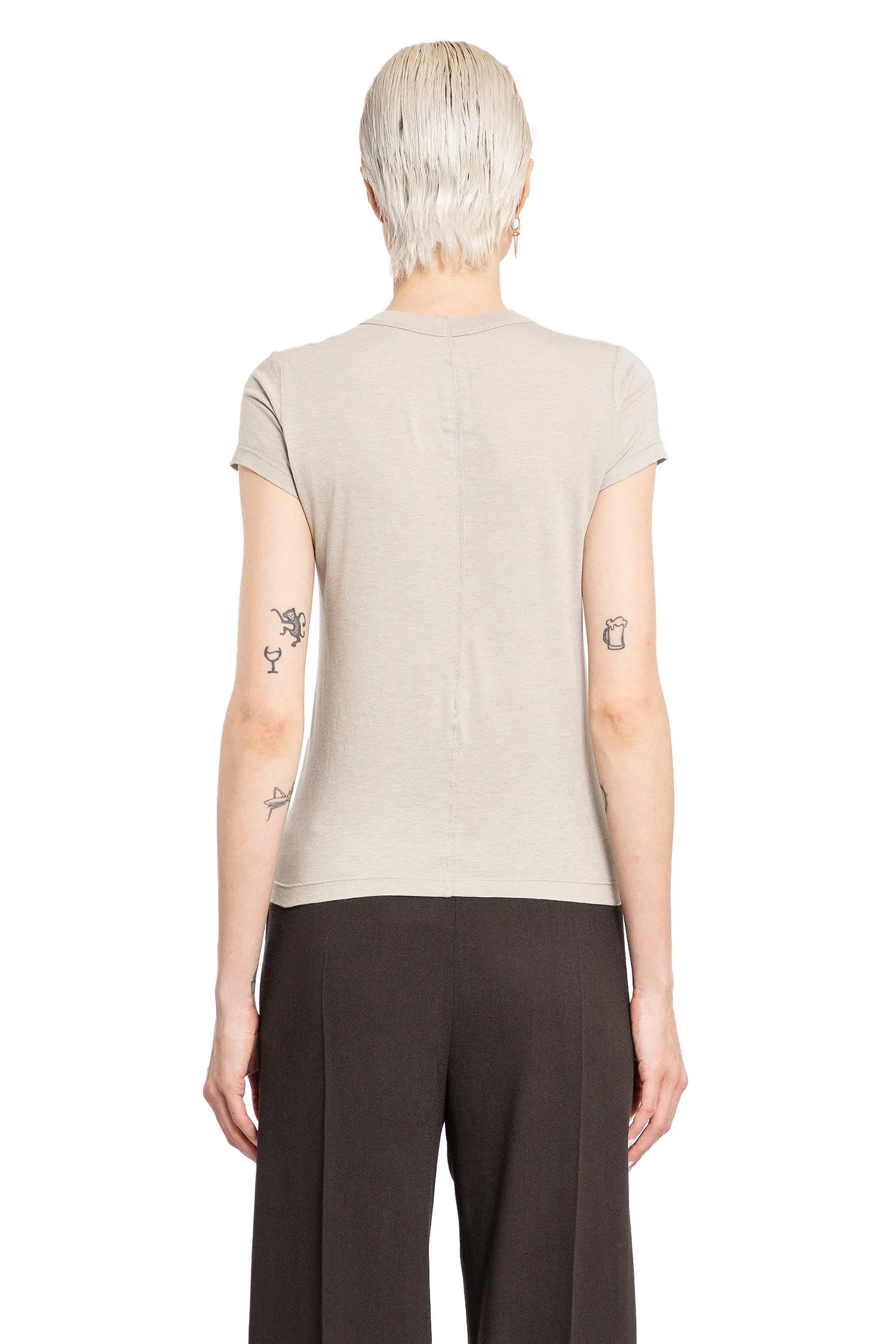 RICK OWENS WOMAN GREY T-SHIRTS & TANK TOPS