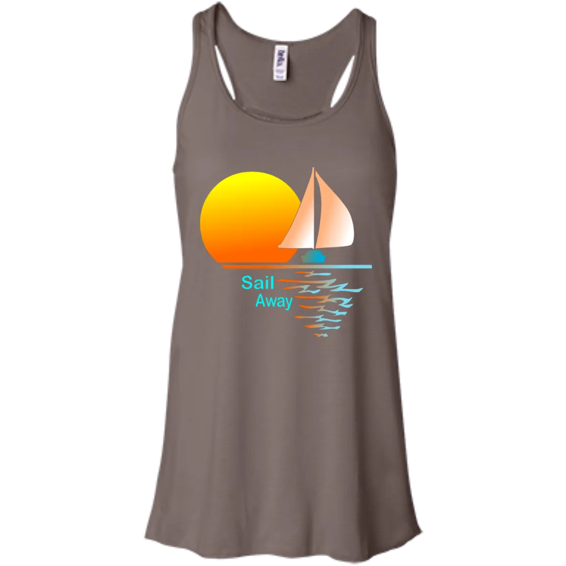 Sail Away on Bella Canvas Flowy Racerback Tank