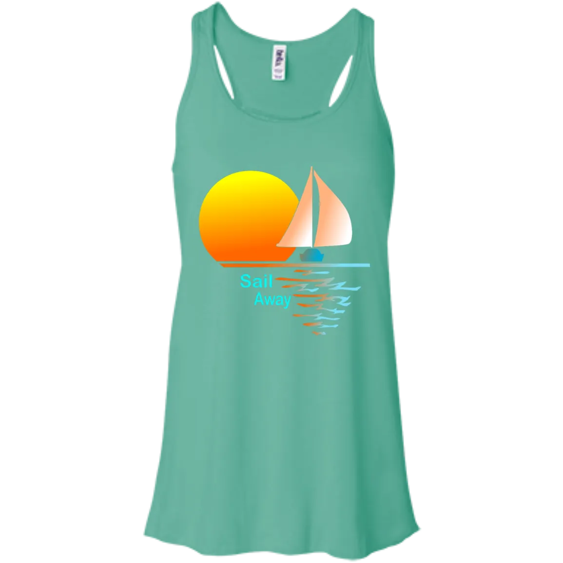 Sail Away on Bella Canvas Flowy Racerback Tank