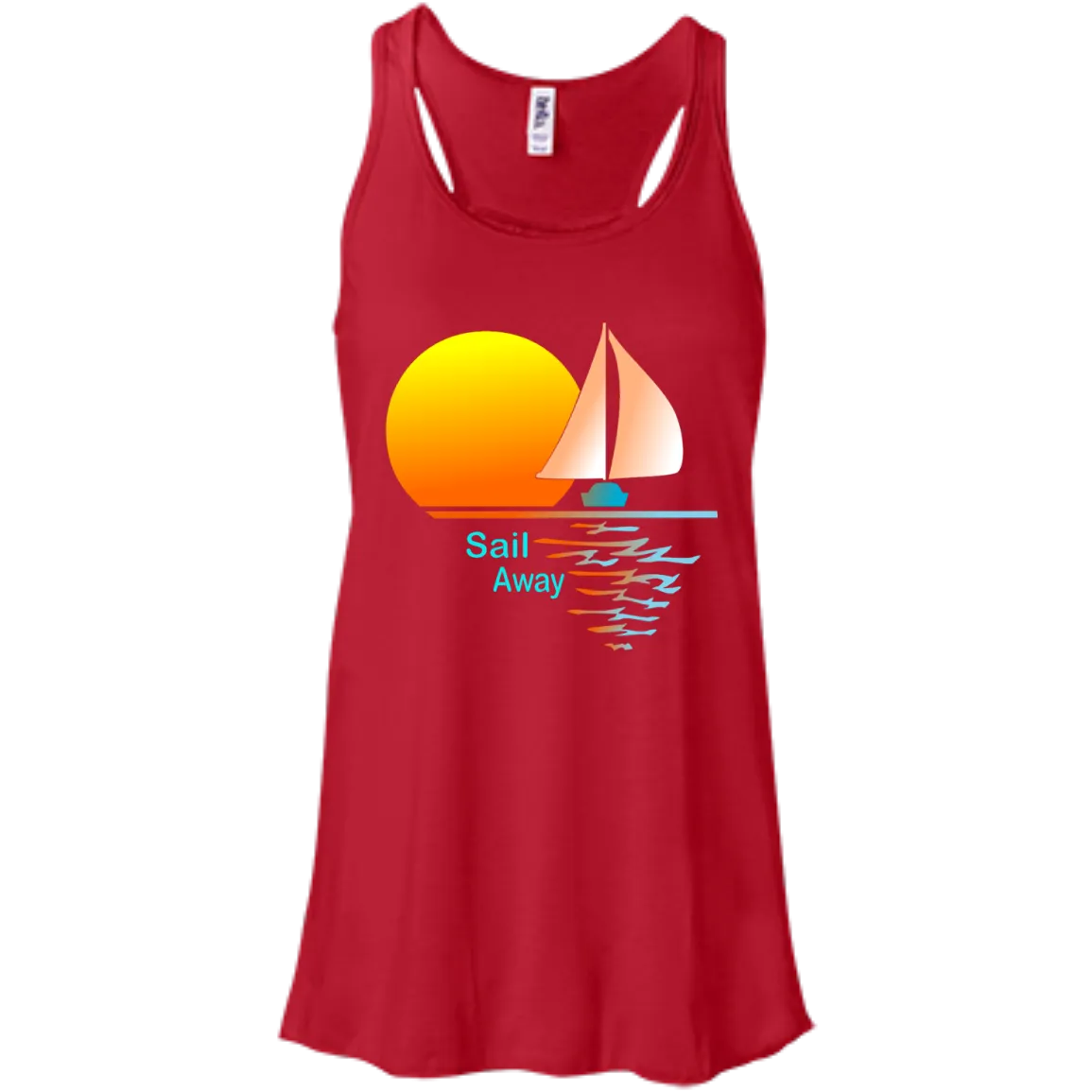 Sail Away on Bella Canvas Flowy Racerback Tank