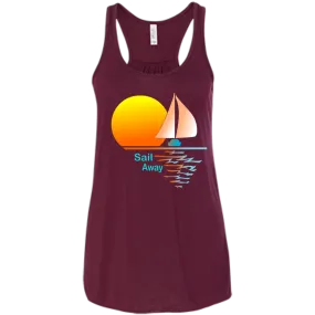 Sail Away on Bella Canvas Flowy Racerback Tank