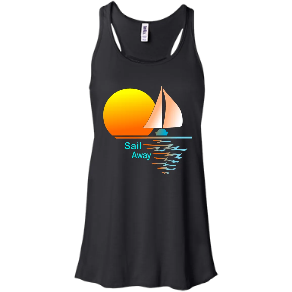Sail Away on Bella Canvas Flowy Racerback Tank