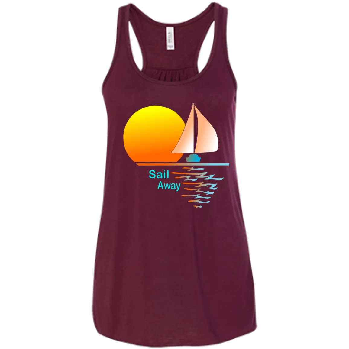 Sail Away on Bella Canvas Flowy Racerback Tank