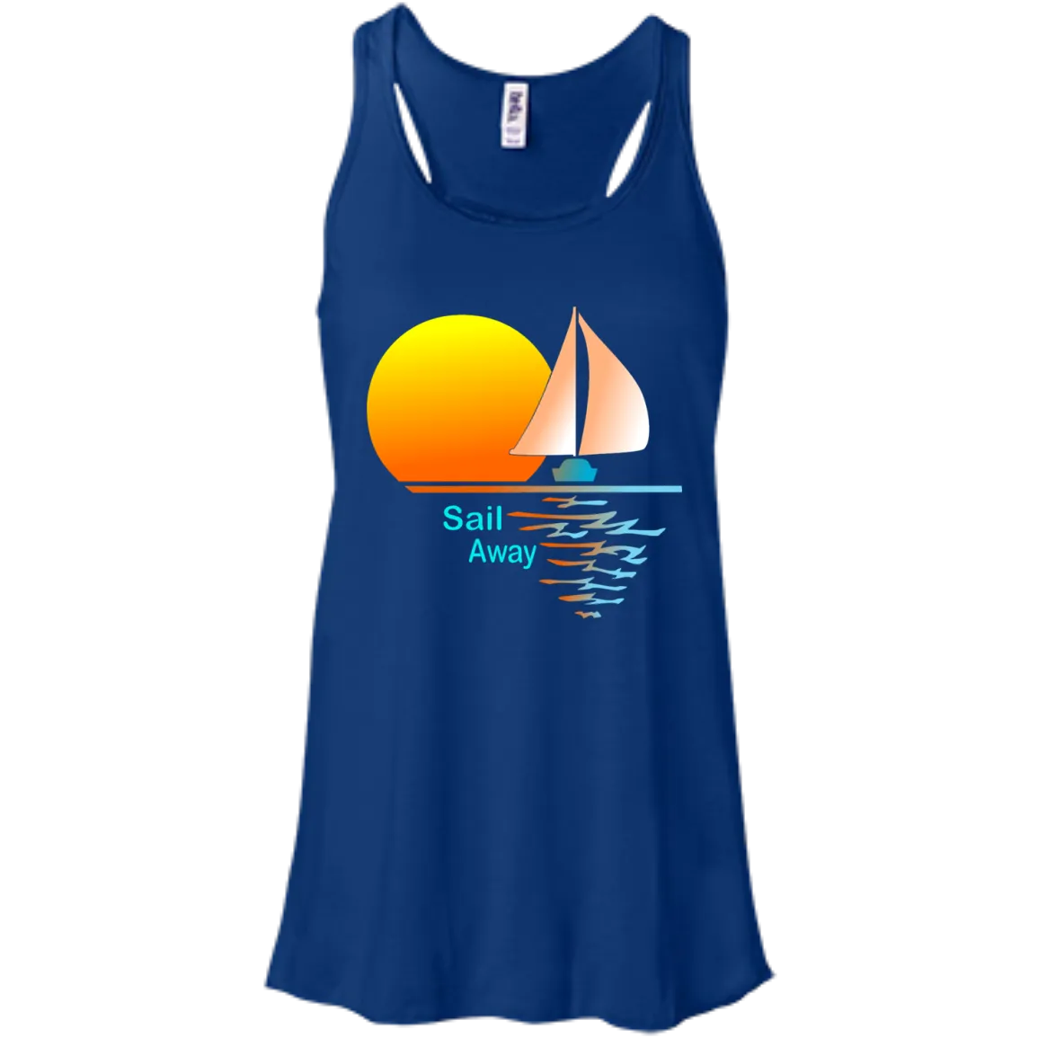 Sail Away on Bella Canvas Flowy Racerback Tank