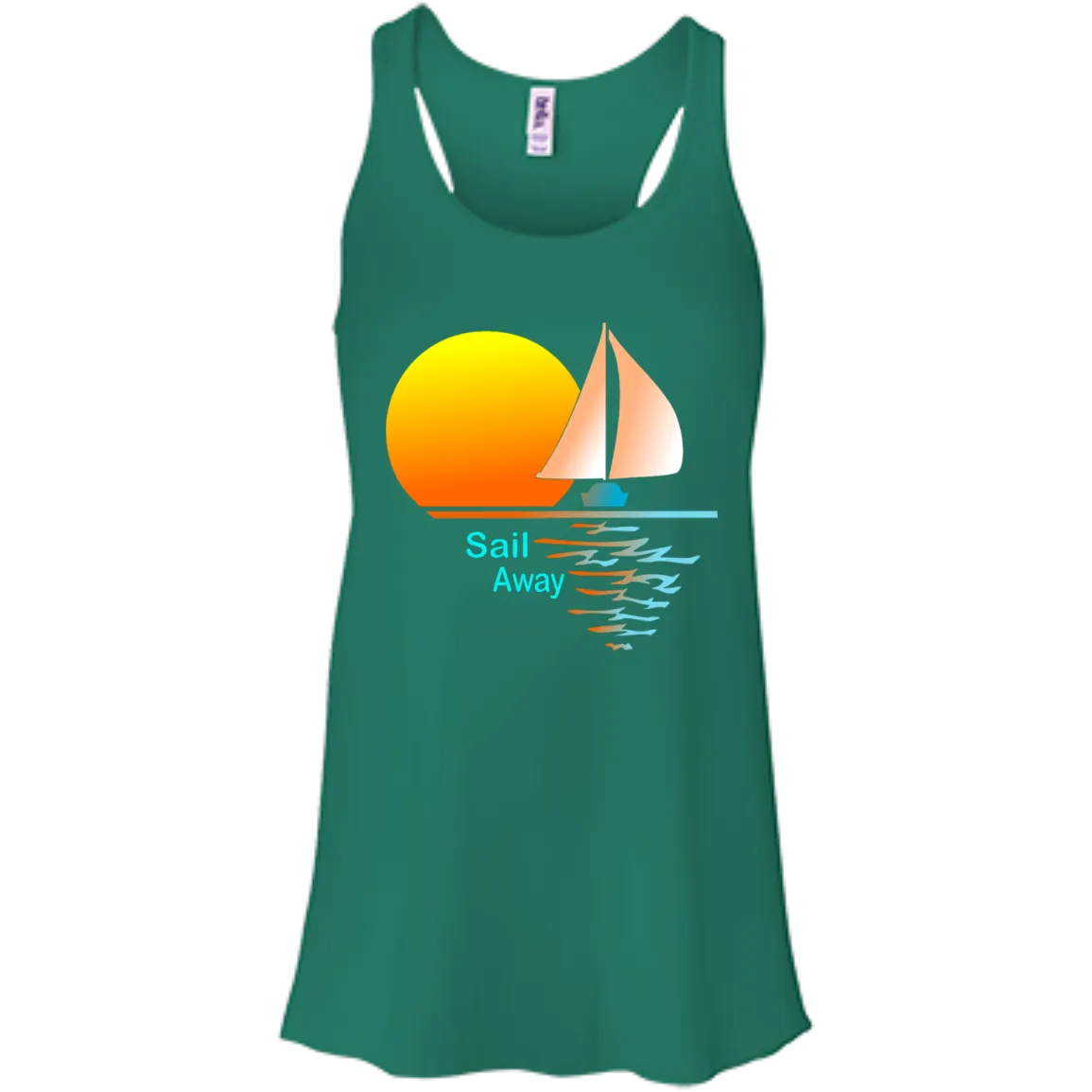 Sail Away on Bella Canvas Flowy Racerback Tank