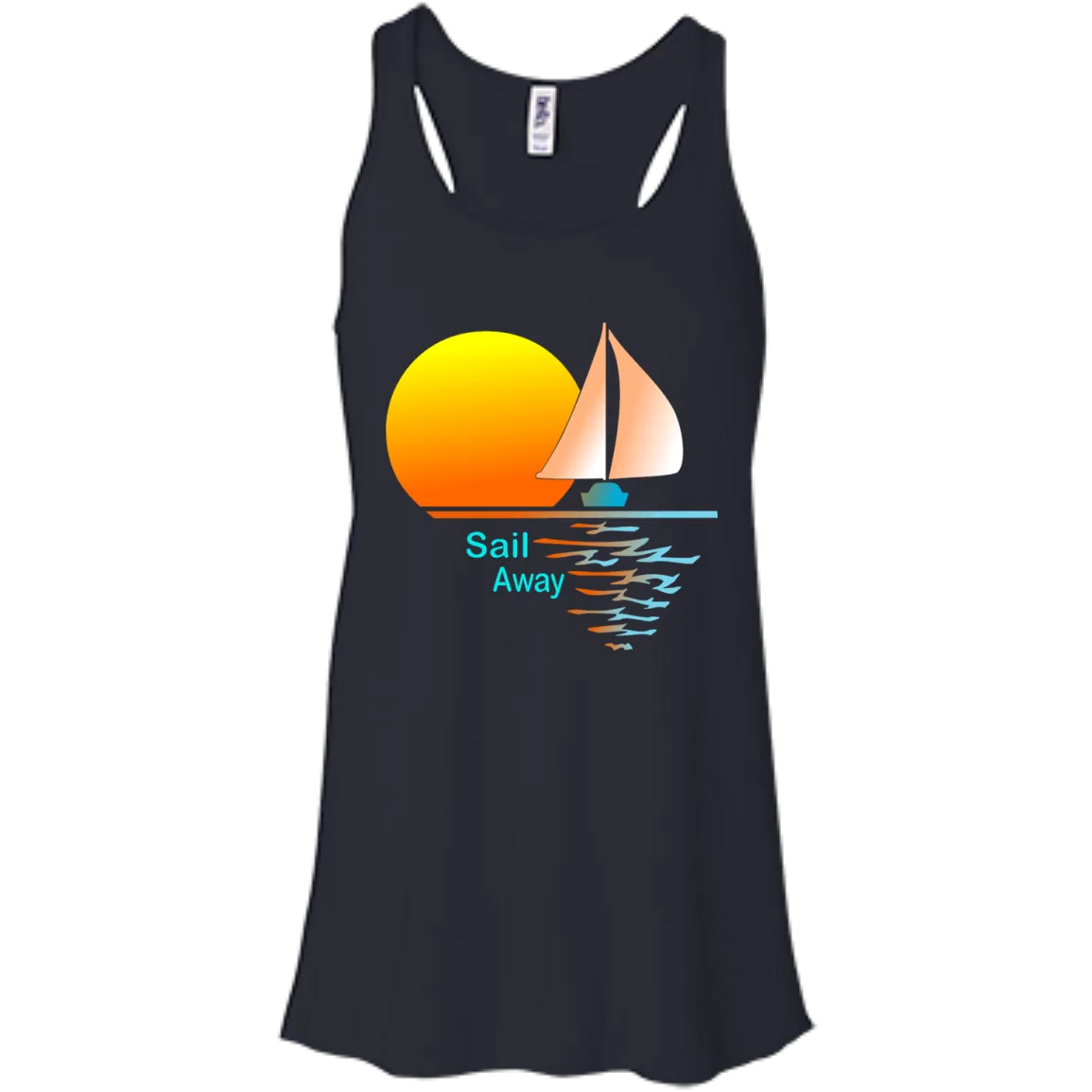Sail Away on Bella Canvas Flowy Racerback Tank