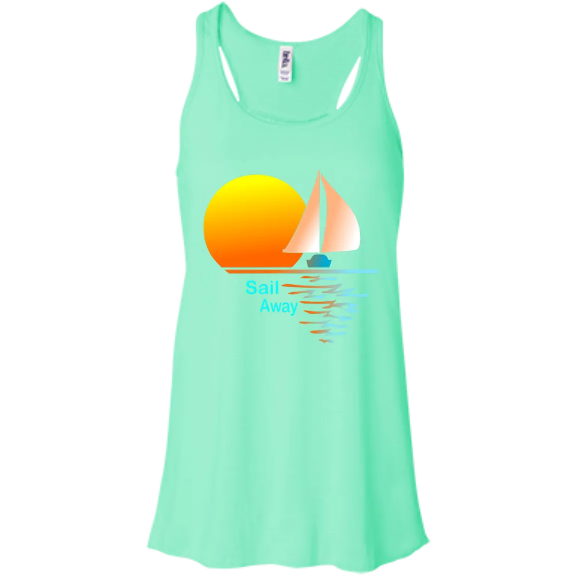 Sail Away on Bella Canvas Flowy Racerback Tank
