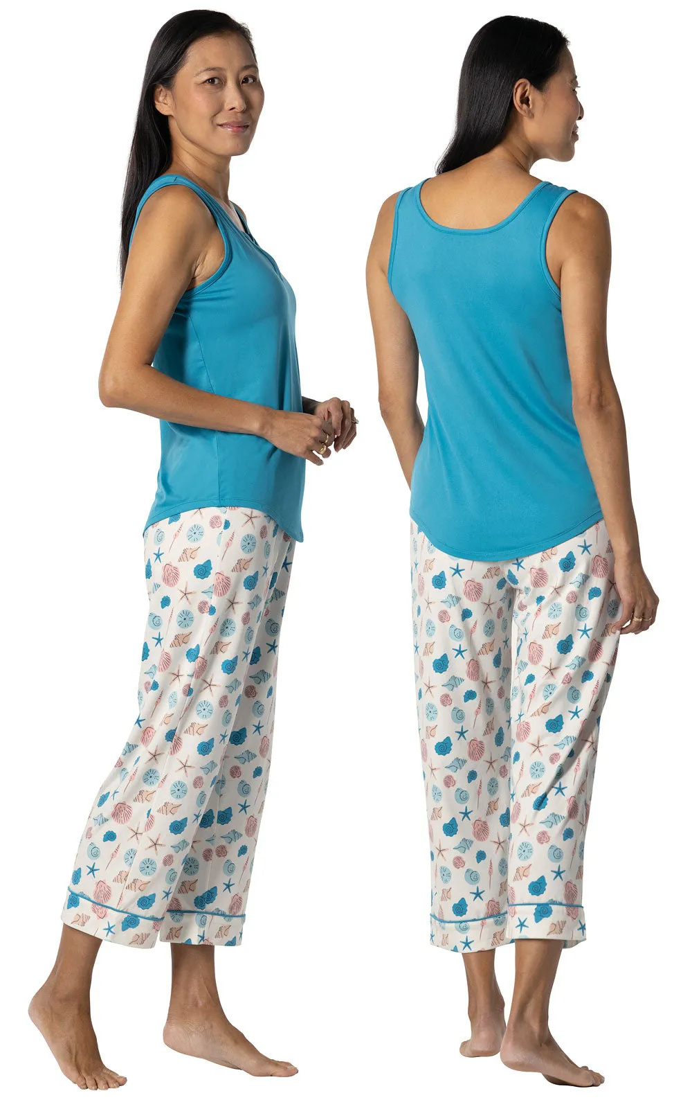 Saltwater Seashells Tank Capri Pajamas