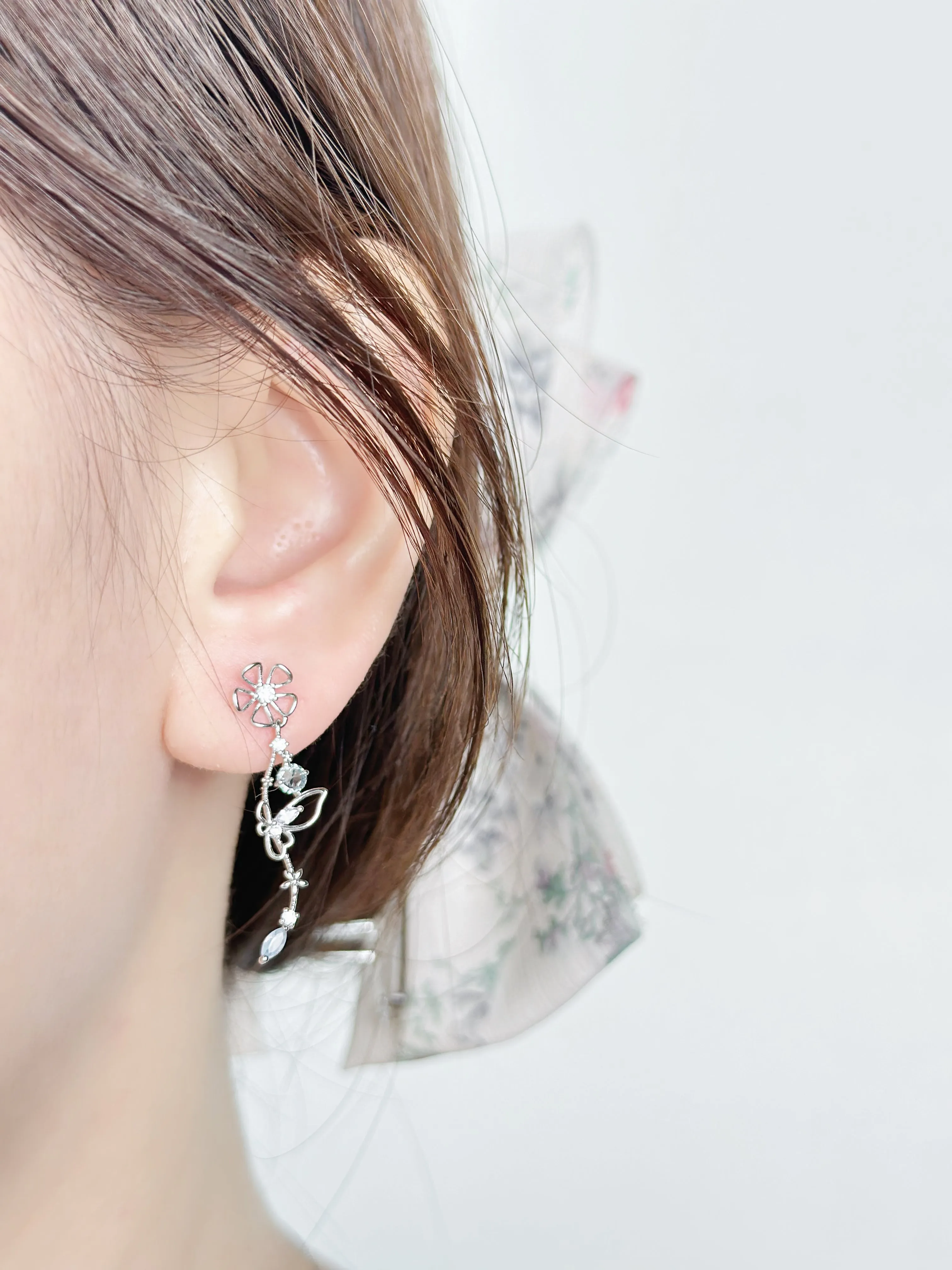 Silver Astilbe Earrings