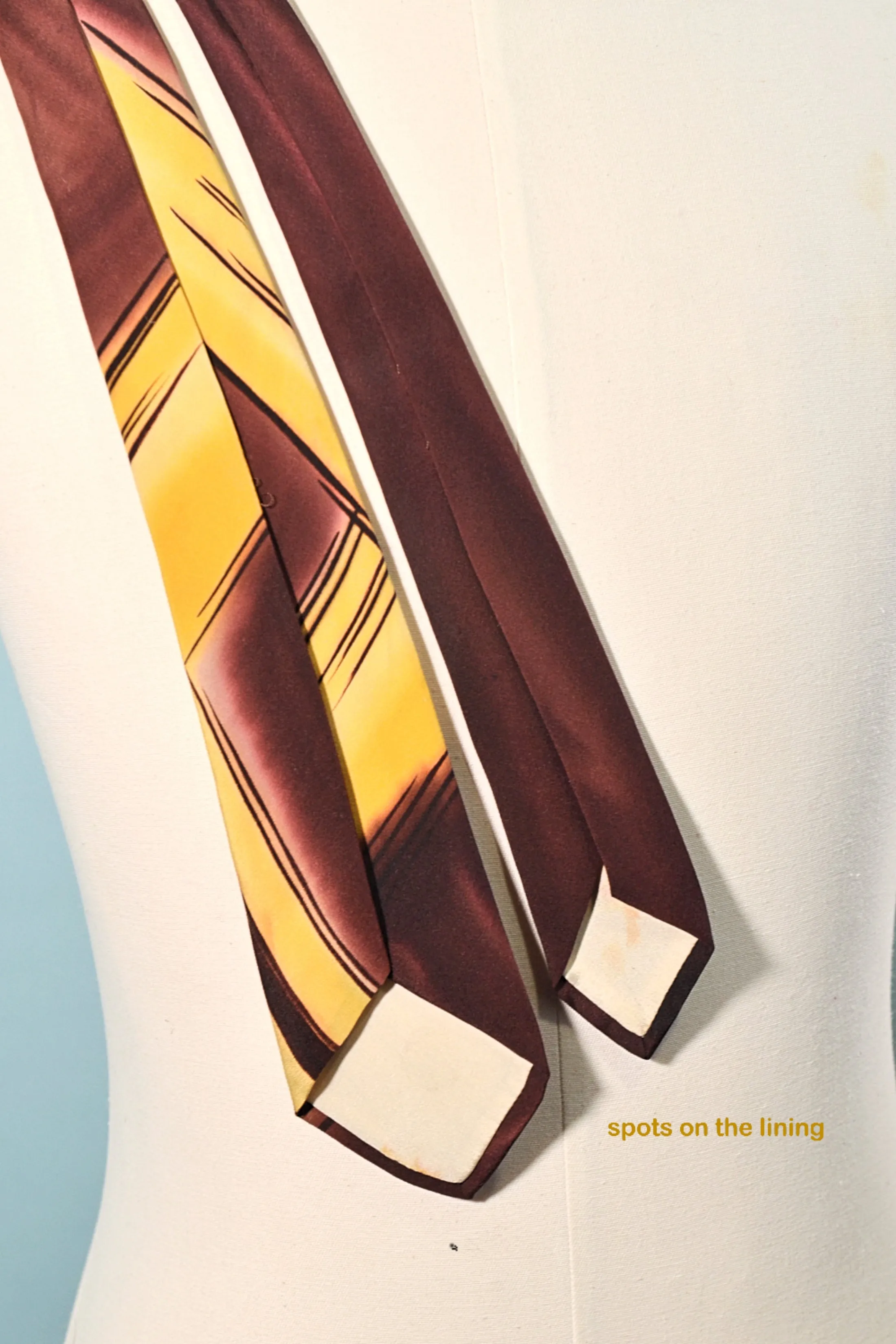 SOLD Vintage 40s/50s Saddle, Western Style Hand Painted Silk Tie