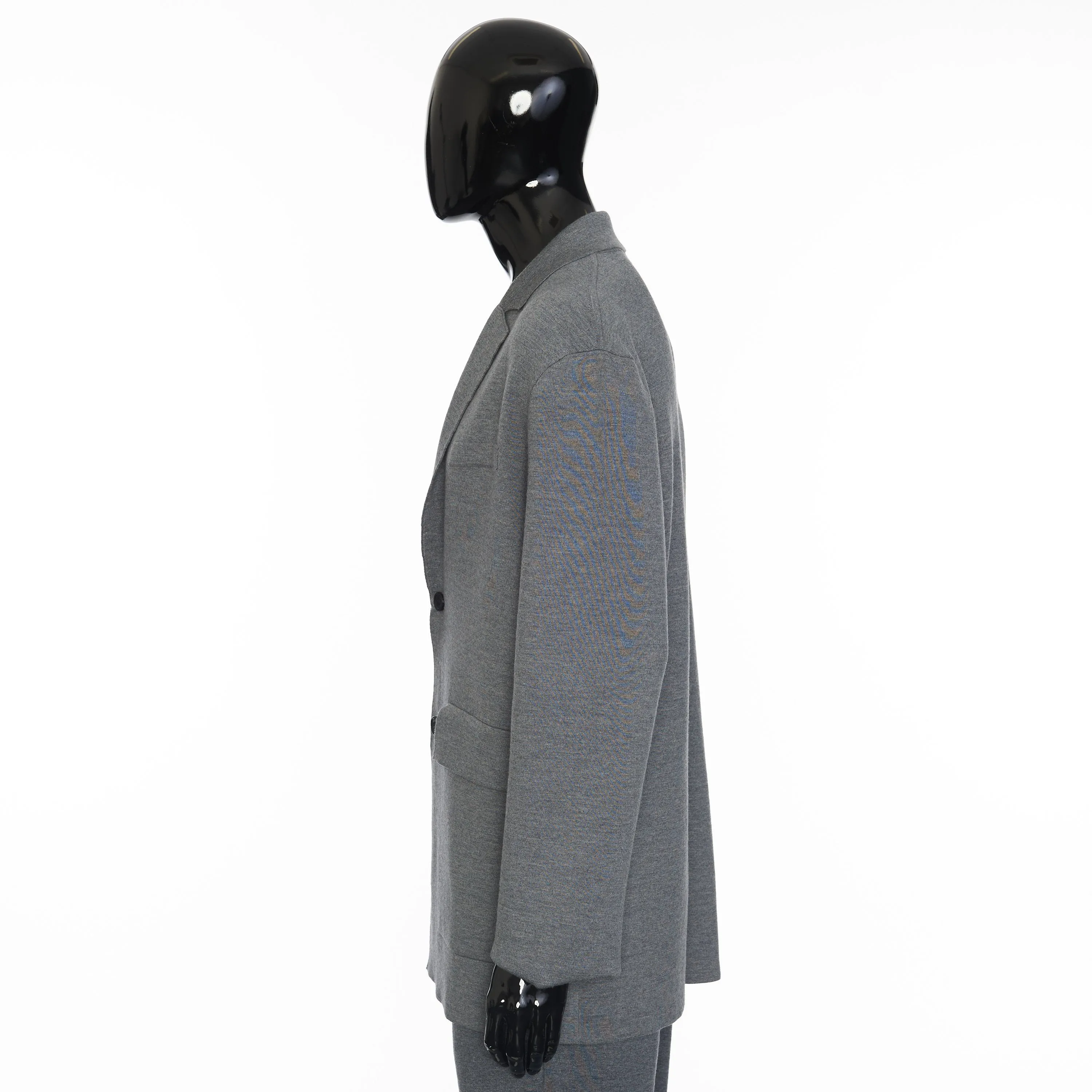 Sweater Blazer Jacket In Mountain Rock Gray Wool