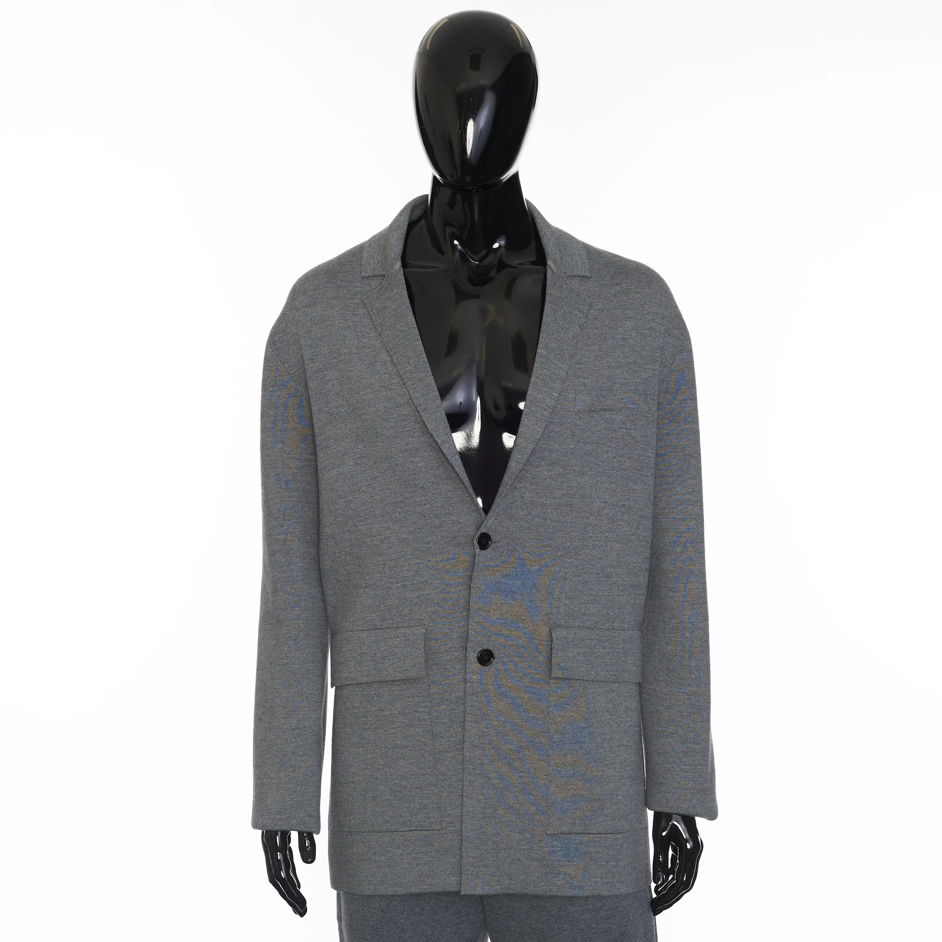 Sweater Blazer Jacket In Mountain Rock Gray Wool