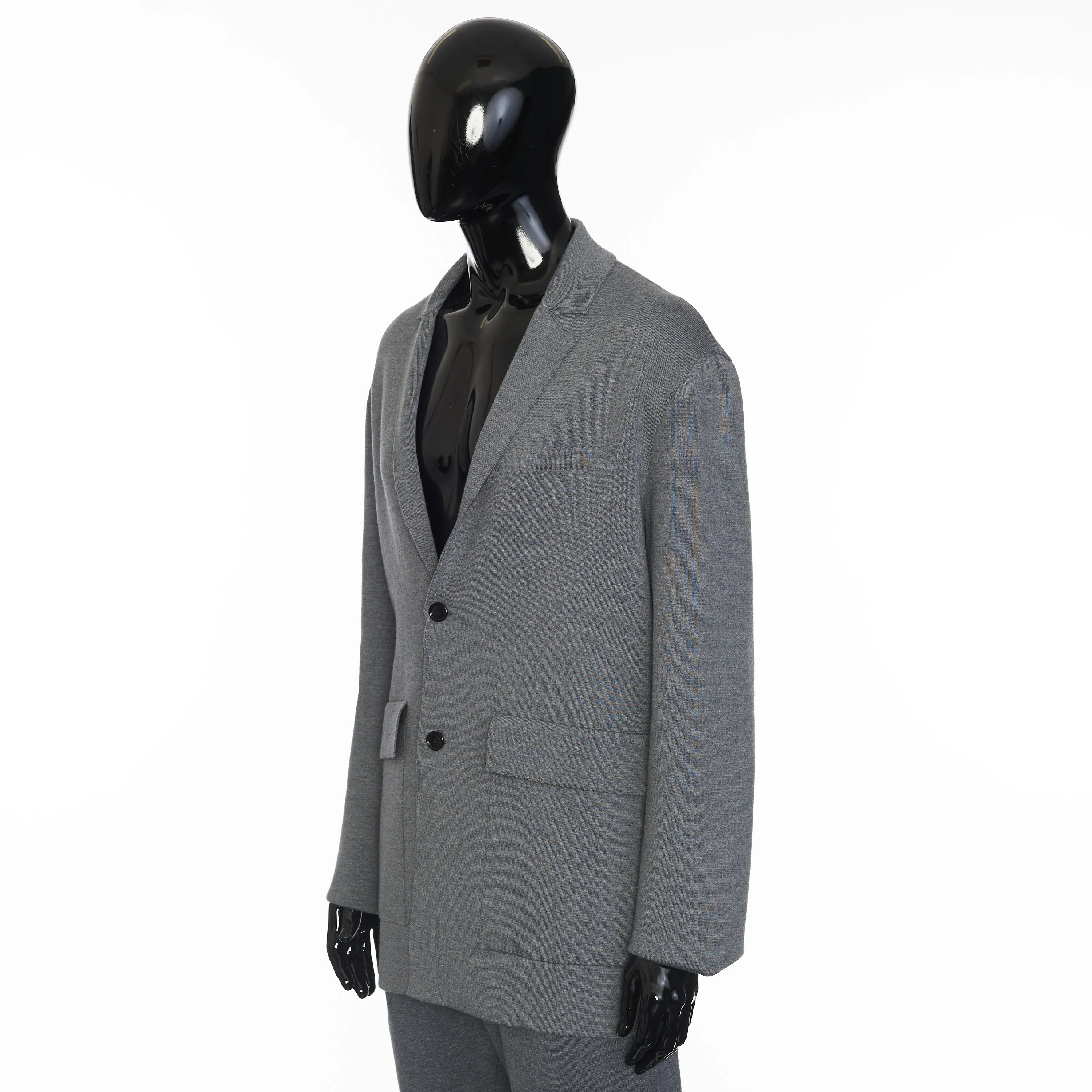Sweater Blazer Jacket In Mountain Rock Gray Wool
