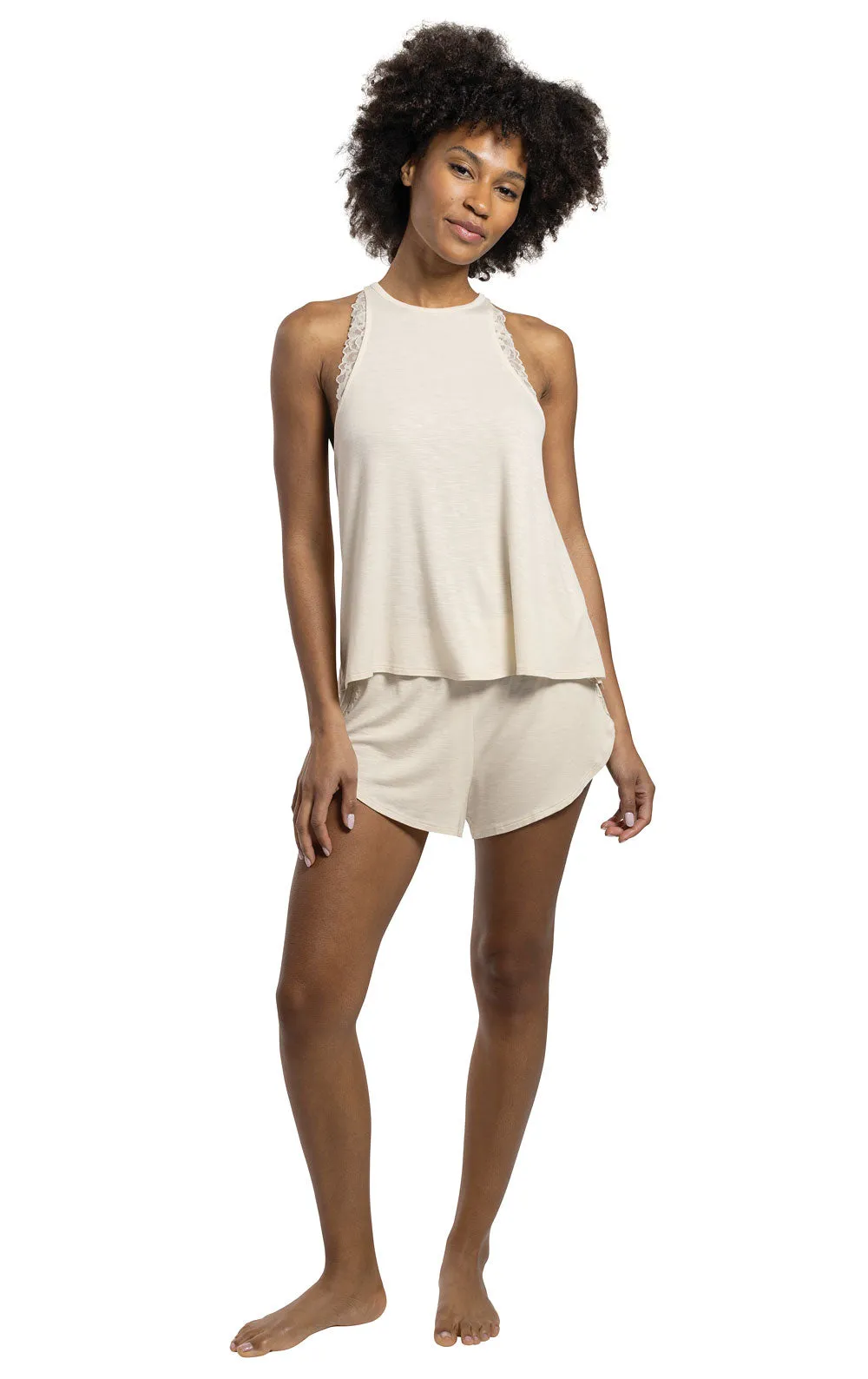 Women's Touch of Lace Knit Tap Set