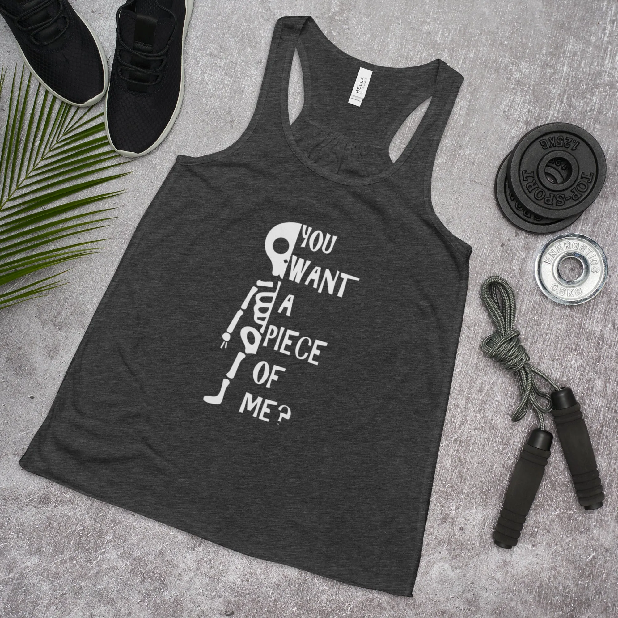 'You Want A Piece Of Me" Women's Flowy Racerback Tank